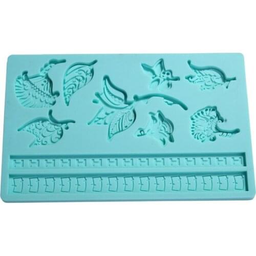 Fondant Tool Different Leaves Shape Cake Baking Mold Silicone Embossing Die Sugar Arts Flower