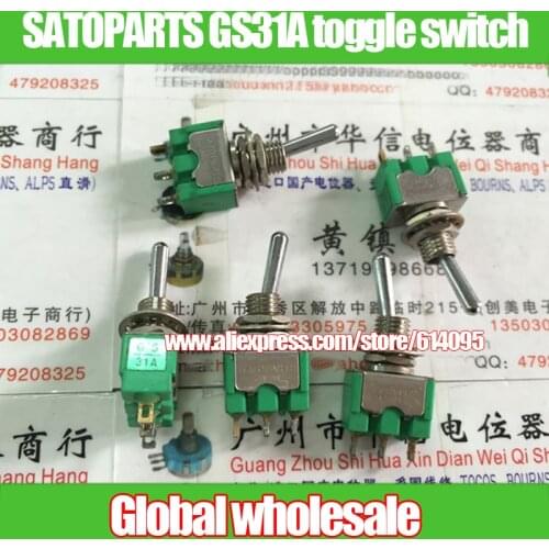 5pcs second hand Japan SATOPARTS GS31A 3 feet 2 files toggle switch potentiometer / toggle switch for potentiometers