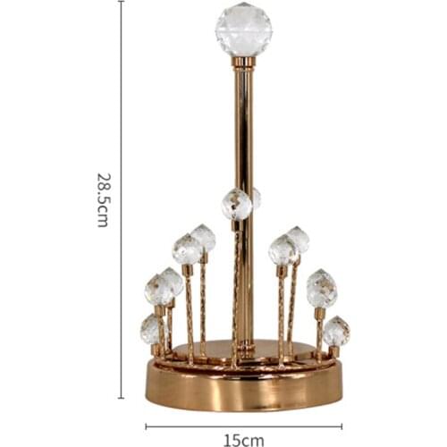 Deluxe Crystal Paper Towel Holder Tissue Roll Stand Napkins Rack Home Decor