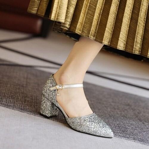 Sandalias Mujer 2021 Fashion Bling Designer Women Sandals High Heels Platform Wedding Party Plus Size Ladies Shoes 32-48 2113