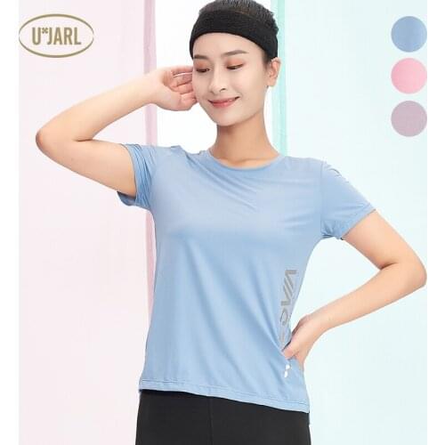 UxJARL Mesh Eyelet Fabric Ultra-Soft T-Shirt High Quality Spandex Quick-Dry Sportswear Gym Running Yoga Fitness Comfort Women