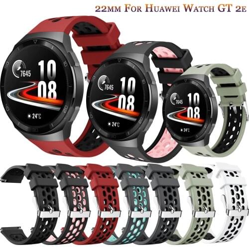 Sport Silicone Watch Strap For Huawei watch GT 2e SmartWatch band Replacement GT2e WristBand 22mm Bracelet belt（Ordinary button