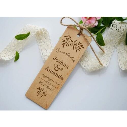 Wedding Bookmarks Wooden save the date bookmark Wood wedding invitation Rustic save the date Wedding bookmark favors Bookmark sa