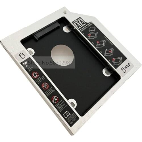 Universal Aluminum 2nd HDD SSD Hard Drive Optical bay Caddy Frame for Lenovo IdeaPad U330 S510 S510p Z710 U450p TS-U633A