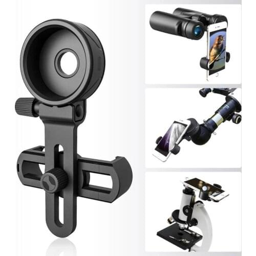 Upgrade Universal Cell Phone Adapter Bracket Clip Mount Soft Rubber Material for Binocular Monocular Spotting Scope Telescope