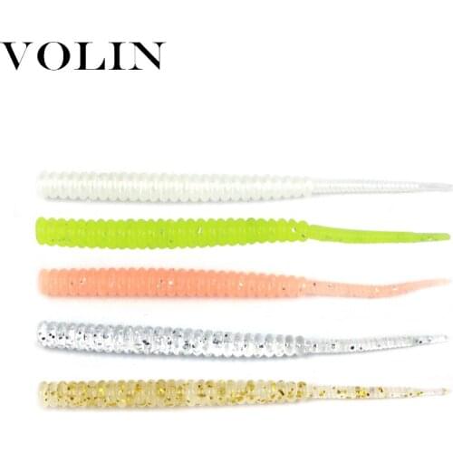 VOLIN Hot Selling 20pcs TPE Floating Soft Bait 65mm 0.4g Jig Worm Wobblers Swimbait UL Fishing Lure Trout Jig Soft Lure