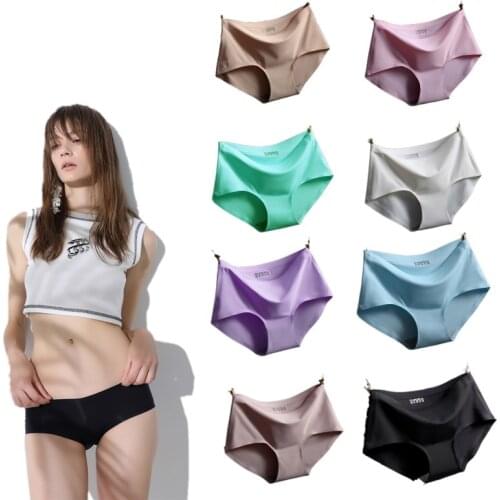 Women Sexy Panties Underpants Briefs Soft Breathable Mid-Rise Temptation Underwear Female Intimates Lingerie Solid Free Shipping