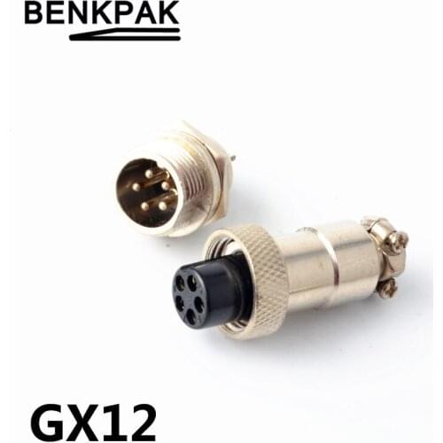 GX12-5pin male and female pin Aviation plug,circular connector Socket Plug Diameter 12mm