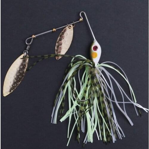 1Pcs Spinner spoon Sequin bait 16.5g Large Mouth Bass Fish Metal Fish pike Beard bait with single hook Fishing Tackle