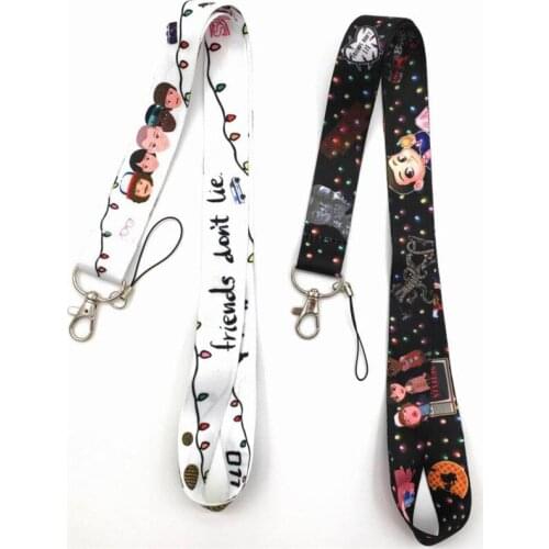 1pcs Stranger Things Figure Anime Keychain Lanyard Accessories Safety Mobile Phone ID Badge Holder Keys Straps Webbing Necklace