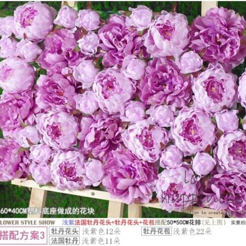 10PCS/Lot 50cm*50cm Artificial silk Purple Lilac violet Hydrangea flower wall wedding decoration home decor party flowers wall