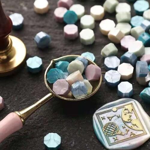 100 pcs of retro octagonal wax seal stamps scrapbook material wax seal seal retro craft decoration birthday wedding stamp hobby