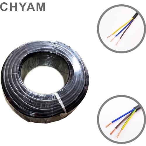 22 AWG 0.3MM2 RVV 2/3/4/5/6/7/8/10/12/14/16/18 Cores Pins Copper Wire Conductor Electric RVV Cable Black