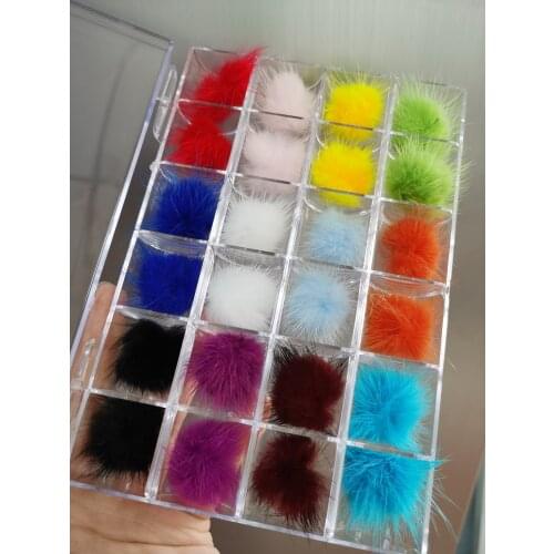 24Pcs/Box 2.7CM Detachable Magnet Nail Pom Poms Set Flurry Hairball Kit Polish Plush Ball 3D POMS FOR Nails Tips Supplies @H1002