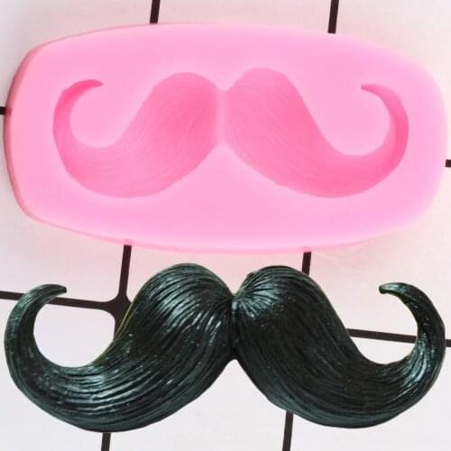 3D Curly Mustache Silicone Molds DIY Cupcake Topper Fondant Cake Decorating Tools Jewelry Resin Candy Chocolate Gumpaste Moulds
