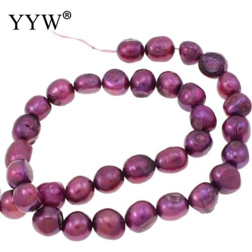 10-12mm Purple Natural Potato Freshwater Pearl Beads Jewelry Pearl Beads Diy Handmade Necklace Bracelet Loose Pearl 0.8mm 15inch