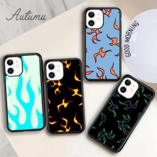 More flame Phone Case for iPhone 11 12 Pro Max mini X XR XS SE 2020 5 6S 7 8 Plus Samsung Galaxy S8 S9 S10 Cover shell
