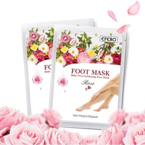 EFERO Exfoliating Peel Renewal Foot Mask Baby Soft Feet Peeling Dead Skin Feet Mask Pedicure Socks Foot Cream for Heels TSLM1