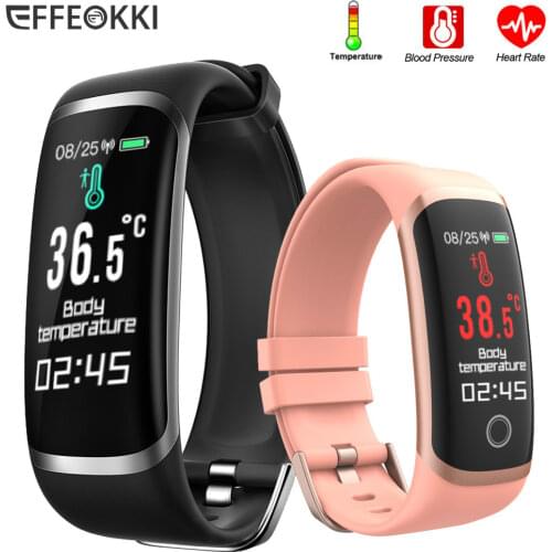 EFFEOKKI Wearfit 2.0 Smart Bracelet Watch Step Counter Heart Rate 1.14 Inch Thermometer Screen Touch Fitness Band Tracker
