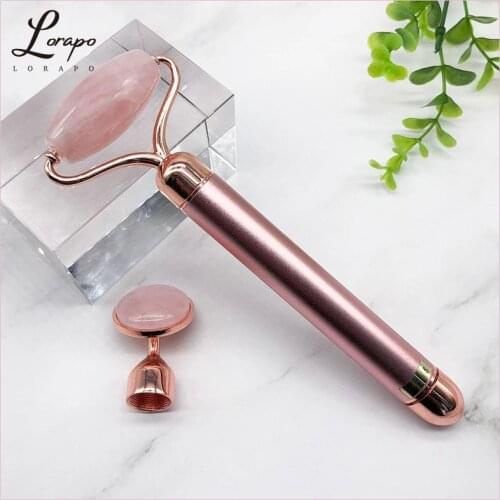 Electric Roller Rose Quartz Roller Facial Massager 2 in 1 Face-lifting Massager Lifting Slimming Facial Massage Beauty Tool