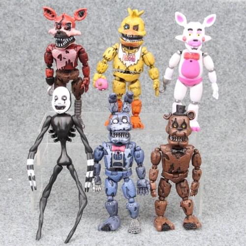 Five Night At Freddy Anime Figures Fnaf Bear Bonnie Dolls Action Figurine Model Collection Fazbear PVC Cute 6pcs/set Freddy Toys