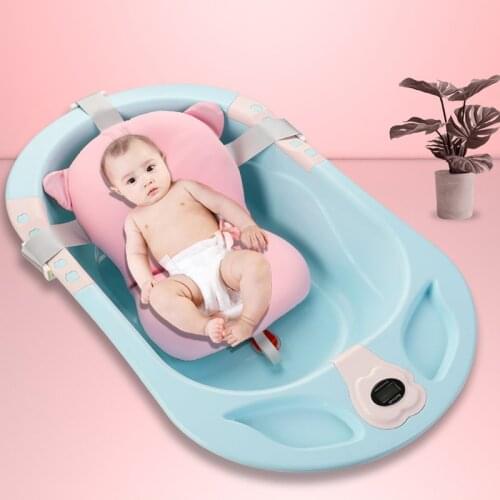 Newborn Baby Bath Tub Bath Net Sponge Can Sit And Lie Support Non-Slip Mat Suspension Bath Mat To Protect The Spine Artifact
