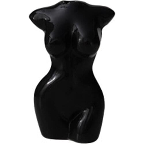 Nude Female Sculpture Ceramic Body Art Vase Tabletop Flower Pot Modern Decor For Home Bookstore Decorations 2Colors