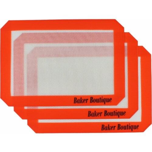 3 Pieces Silicone Baking Mat Set 11.6"x8" Reusable Heat Resistant Non-Stick Mat Proffesional Grade for Quarter Sheet