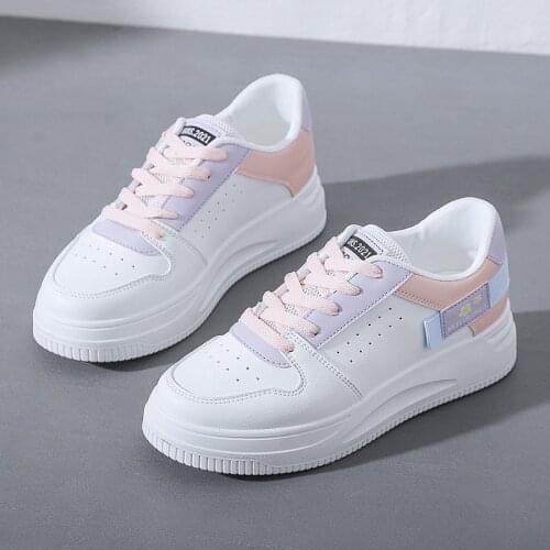 Korean version of the sports white shoes women 2021 spring new student running shoes womens platform sneakers