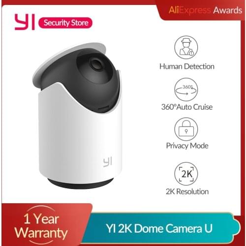 YI Dome Camera U 2K Home Security 3MP AI-Powered Human Detection Privacy Mode Starlight Night Vision Cloud&SD Card Storage