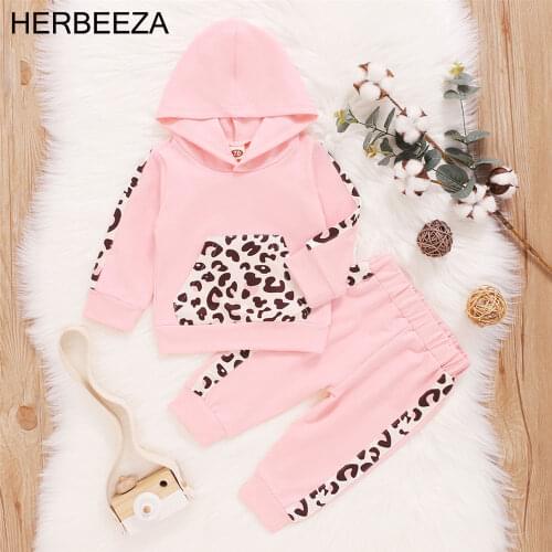 Prowow Patchwork Baby Girl Clothes Set Leopard Newborn Hooded Top+Pant Autumn Winter Kids Girls Clothing 2021 New Infant Outfits