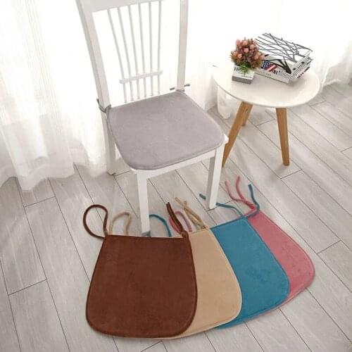 Sponge Padded Cushion Square Office Elastic Cushion Solid Color Trapezoid Ladder Stool Cushion Can Be Tied 40-50CM 1 Piece