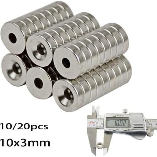 10x3mm Small Countersunk Round NdFeB Neodymium Magnet Powerful Rare Earth Permanent Fridge Magnets for DIY