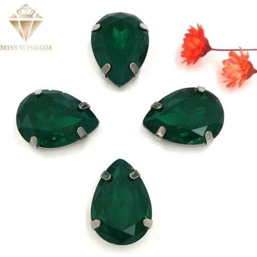 New Matt Malachite Green opal teardrop sew on rhinestones with claw flatback Resin loose rhinestones DIY garment Accessories