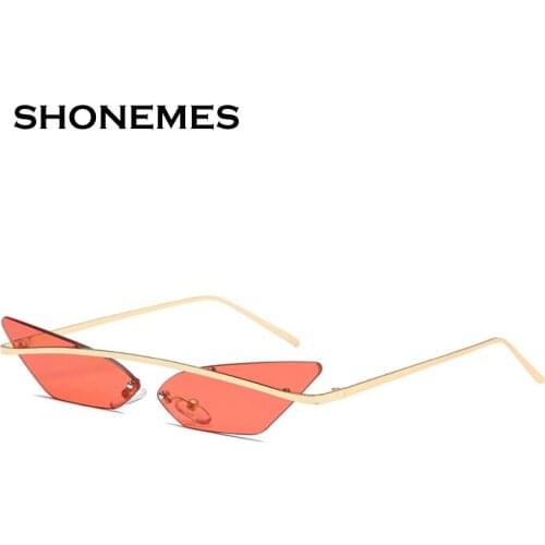 New Fashion Cateye Sunglasses Women Rimless Sun Glasses Vintage Design Shades Female Small Frame Eyewear