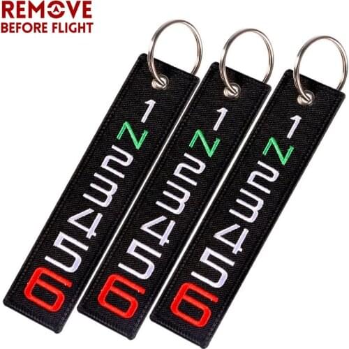 Wholesale 3 PCS/LOT Fashion 6 5 4 3 2 N 1 Launch Key Chain Stall Tag Cool Embroidery Keychain for Motorcycle and Car
