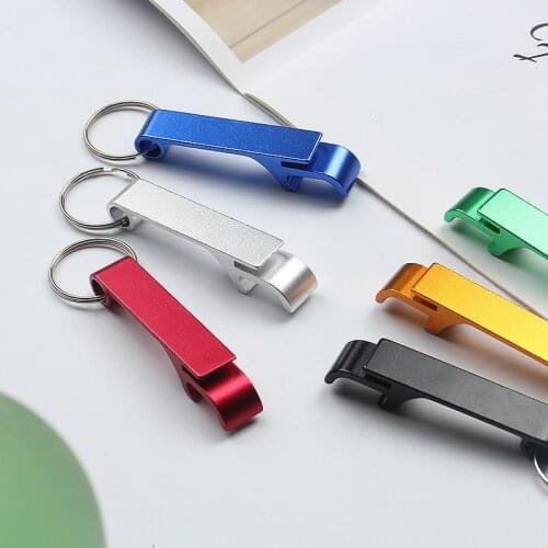 Portable Can Opener Aluminium Key Chain Ring Can Opener Restaurant Promotion Gifts Birthday Gift Party Supplies Kitchen Tools