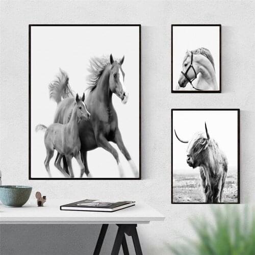 YORTYES Posters And Prints Modular Picture Wall Pictures For Living Room Decoration Home Horse And Yak Painting YY005