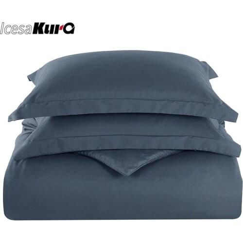 The Simple and Pure Color Textile Kit Plain Brushed Quilt Cover Three-piece Suit Available In All Seasons Queen Bedding Set