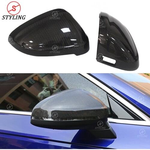 S4 Carbon Fiber Mirror Cover For Audi S5 B9 A4 A5 rear view Mirror Cover with lane assist 1:1 Replacement 2016 2017 2018 2019