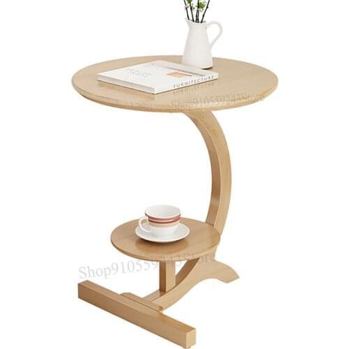 Solid Wood Corner Table Simple Side Table Multifunctional Living Room Sofa Small Coffee Table Creative Small Round Table Bedroom