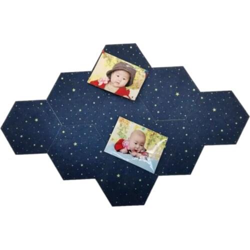 Felt Hexagon Starry Sky Background Board DIY Puzzle Photo Wall Household Message Board