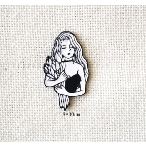 WEISHUOLI Cute Enamel Cartoon girl brooches pin badge simple bag Accessories