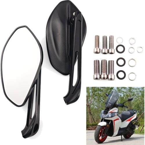 1Pair Motorcycle Rear View Mirrors Part Black Universal 8MM 10MM Moto Side Mirrors for Yamaha Benelli BJ150T Motorcycle Mirror