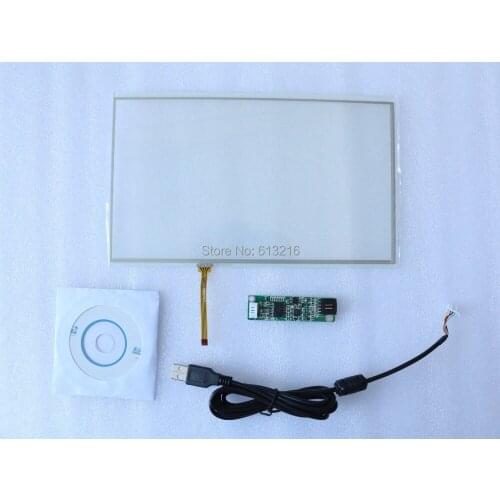 10.1inch 4-Wire 16:9 Resistive Touch Panel + USB port Controller card +CD Room work with 10.1 inch LCD panel