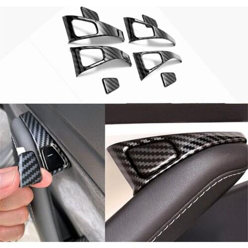14Pcs Inner Window Switch Panel Trim Covers fit for Tesla Model 3 (Carbon Fiber Pattern)