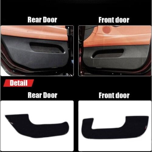 4pcs Fabric Door Protection Mats Anti-kick Decorative Pads For BMW 5 Series GT 2010-2014