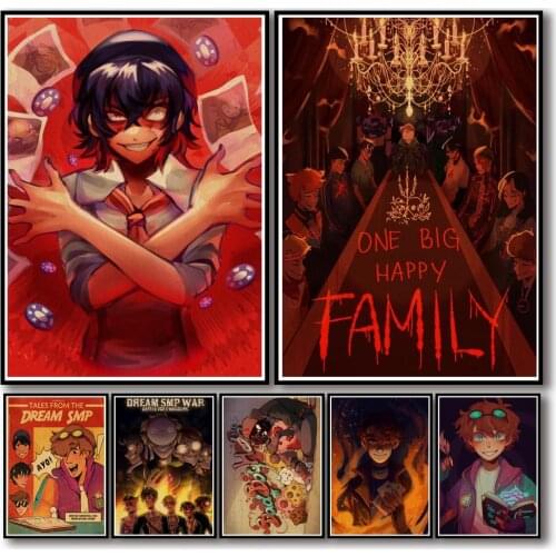 50 Designs Anime Dream Smp Kraftpaper Poster Protagonist Artwork Fancy Wall Sticker for Coffee House Bar