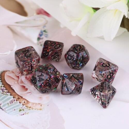 7 pieces/set of polyhedron irregular multi-faceted number dice role-playing board game resin irregular green onion glaze