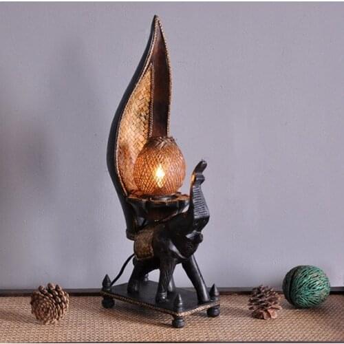Home Decoration Creative Elephant Tablet Lamps Thai Crafts Garden Hotel Clubhouse personality small and lovely FG475